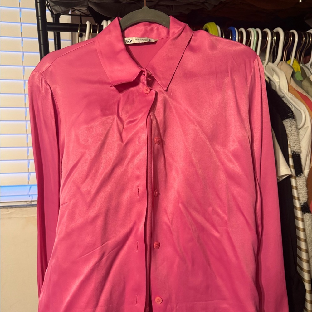 Zara Pink Button Down Shirt
